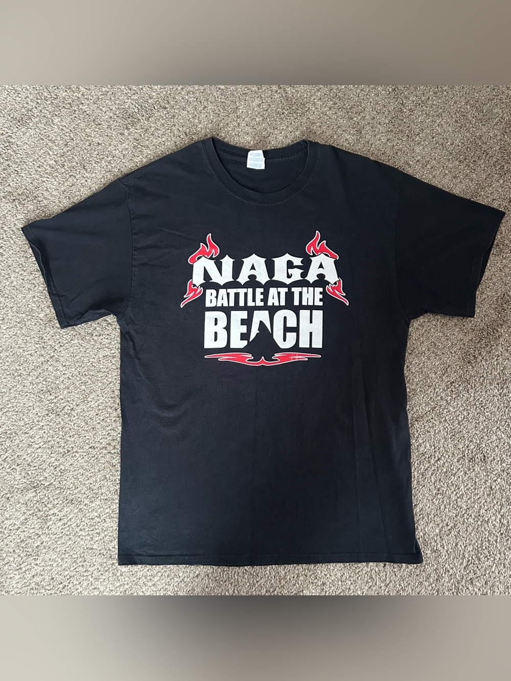 NAGA Battle at the Beach 2018 World Tour Merch Cotton Graphic T Shirt Size Large